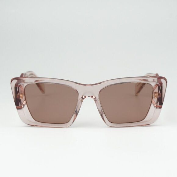 NEW Prada PR08YS 19Q10D Transparent Peach Light Brown Cat Eye Unisex Sunglasses - Picture 8 of 14